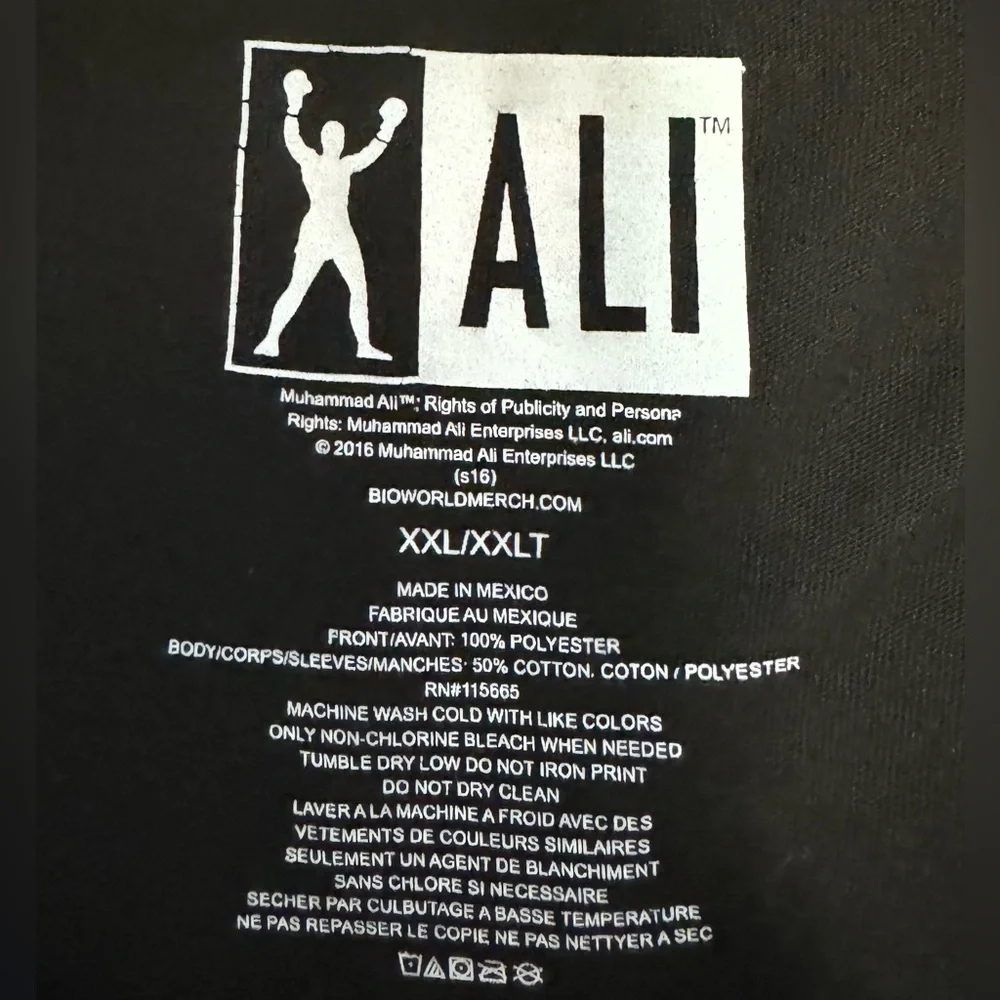 Muhammad Ali Black Short Sleeve Tee Sz XXL - Picture 4 of 11